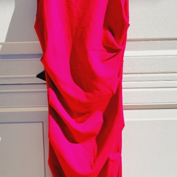 New nicole miller red ruched dress size petite small - Picture 2 of 7